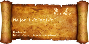 Major László névjegykártya